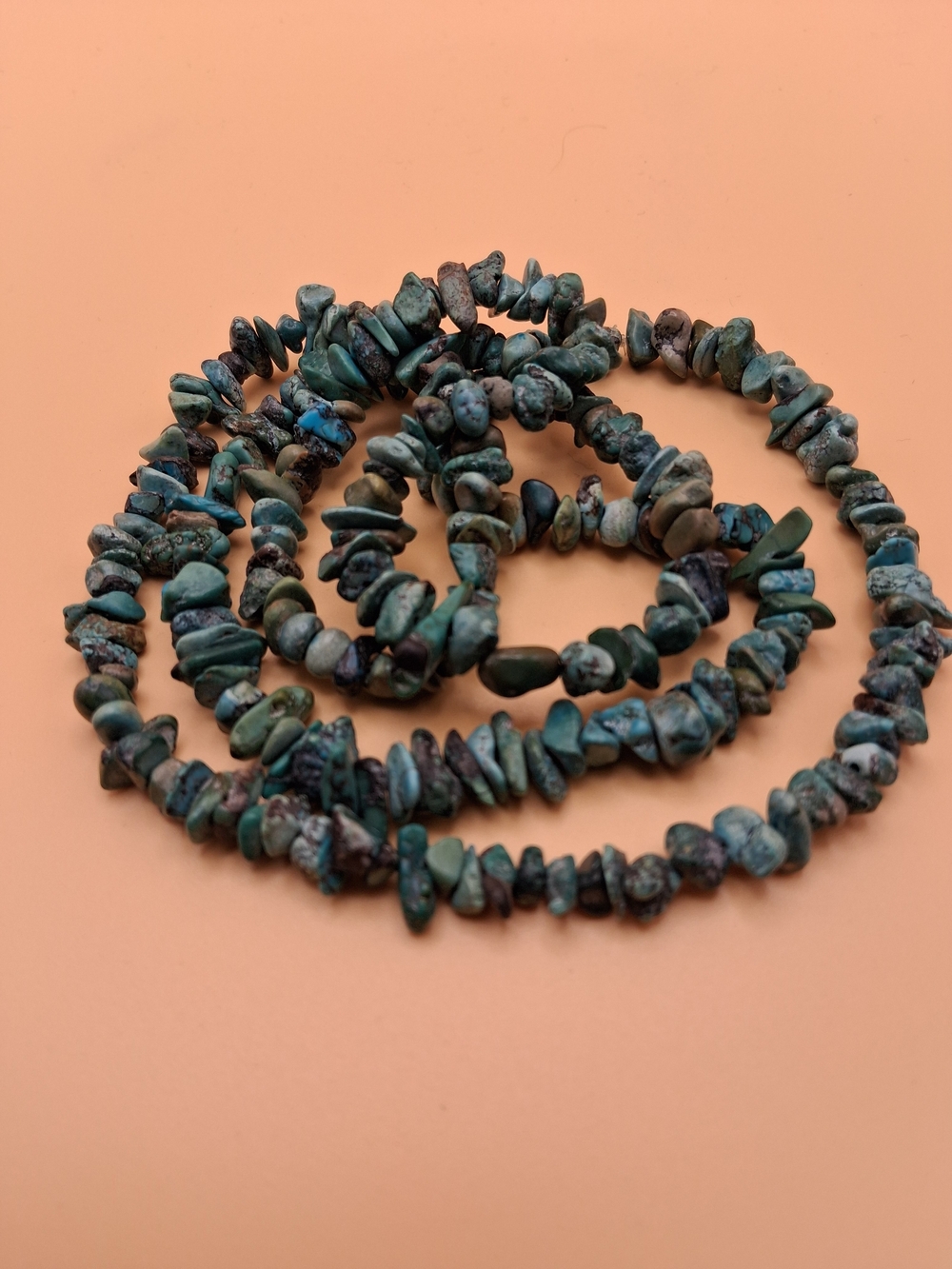 Turquoise Chip Bead Necklace - Blue-Green Stone Strand